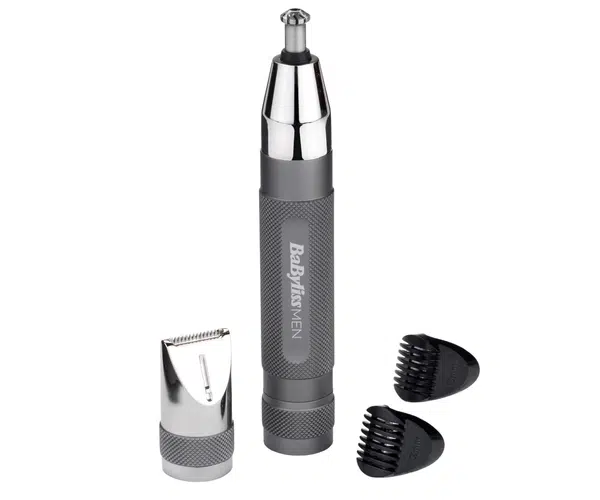 Multifunkční zastřihovač ušních a nosních chloupků BaByliss Ultimate Precision E116E- stříbrný + dárek zdarma