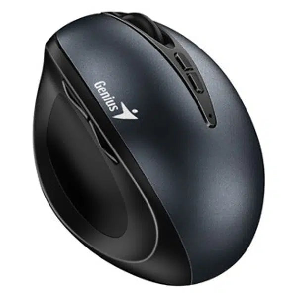 Genius Myš Ergo 8300S, 1600DPI, 2.4 [GHz], optická, 7tl., bezdrátová, černo-šedá, 2 ks AAA, vertikální