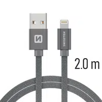 Datový kabel Swissten Textile USB Lightning 2 M, grey