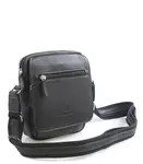 Luxusní černá kožená taška přes rameno Hexagona Xman