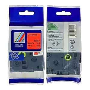 Kompatibilní páska s Brother HGe-461, 36mm x 8m, černý tisk / červený podklad, vysokorychlostní