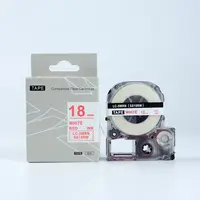 Epson LK-5WRN, SS18RW, C53S655007, 18mm x 9m, červený tisk / bílý podklad, kompatibilní páska