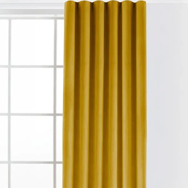 Sametový závěs FILUMI hořčicový 140 x 250 cm sada 2 ks