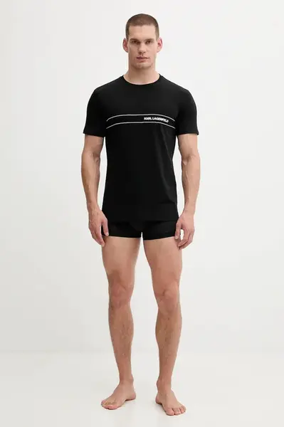 Pyžamo Karl Lagerfeld pánské, černá barva, s potiskem, A4M45007