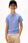 Dětské bavlněné tričko Tommy Hilfiger modrá barva, KB0KB06879