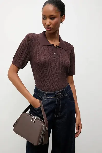 Tričko Answear.LAB dámské, hnědá barva