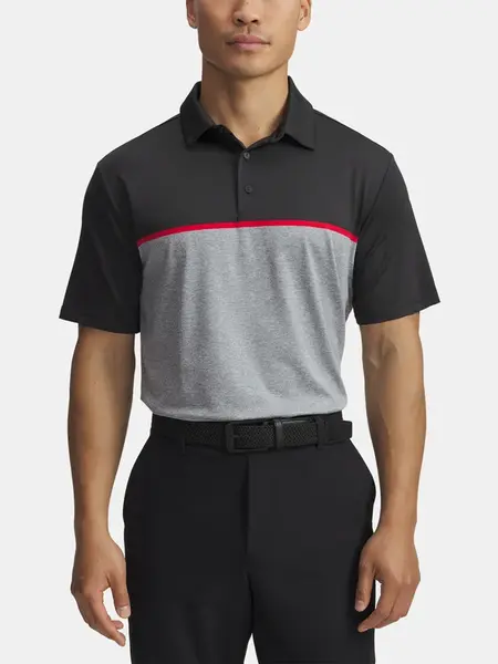 Men's T-shirt Under Armour UA Plyoff 3.0 Stripe Polo LB-BLK - Men