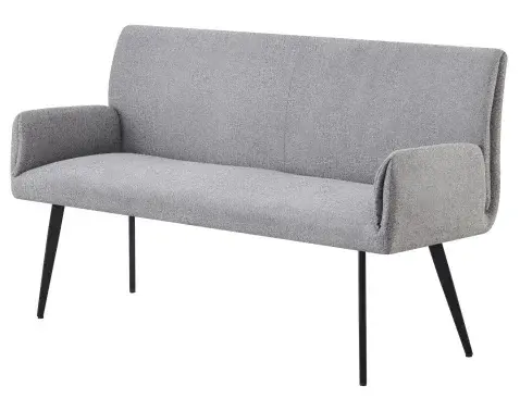 Jídelní lavice s područkami Kassandra, holubí šedá tkanina