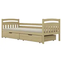 Postel Tosia velké zásuvky 80x200 přírodní, lakovaná