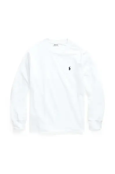 Dětská bavlněná mikina Polo Ralph Lauren bílá barva, hladká, 323843804004