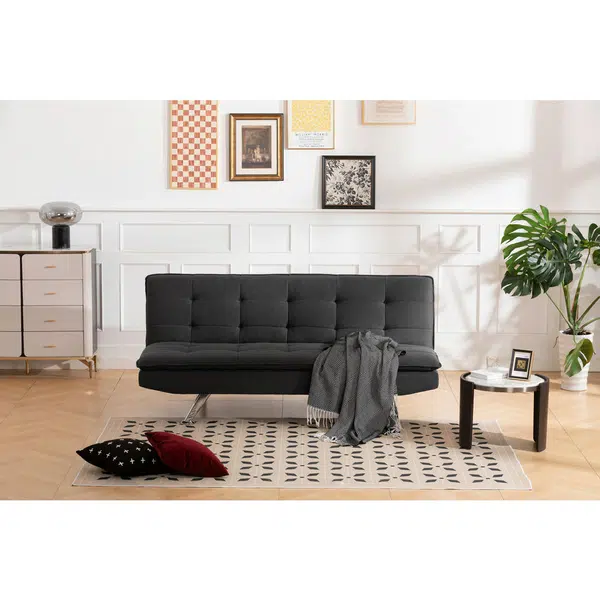 MID.YOU ROZKLÁDACÍ POHOVKA, textil, tmavě šedá