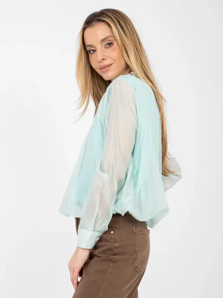 Mintová halenka s krátkým rukávem