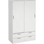 MID.YOU ŠATNÍ SKŘÍŇ S POSUVNÝMI DVEŘM, bílá, 121,2/200/60,3 cm