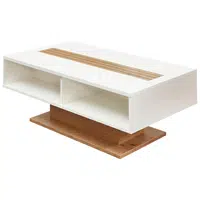 Hom`in KONFERENČNÍ STOLEK, černá, bílá, dub artisan, sklo, kompozitní dřevo, 120/43/65 cm