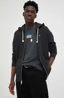Bavlněná mikina Levi's pánská, černá barva, s kapucí, hladká