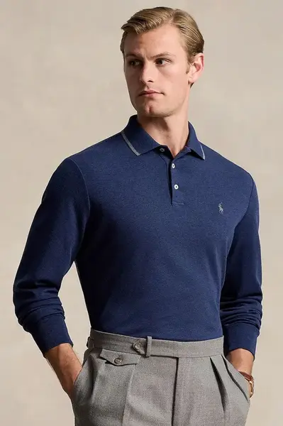 Bavlněné tričko s dlouhým rukávem Polo Ralph Lauren