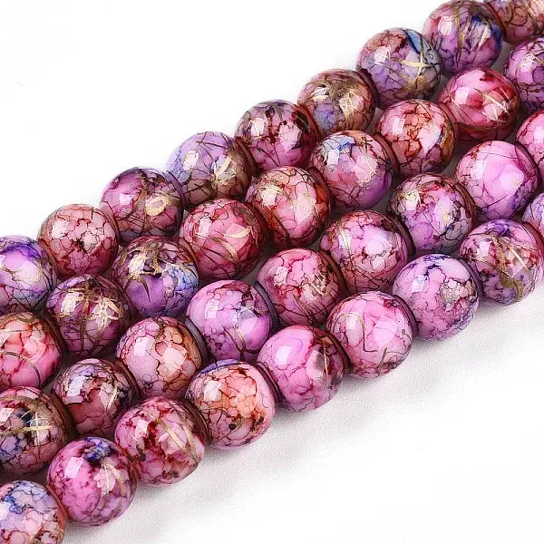 Baking Paint Glass Beads Strands