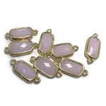Rectangle Faceted Lampwork Connector Charms