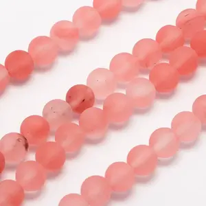 Cherry Quartz Glass Beads Strands