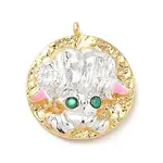 Brass Micro Pave Cubic Zirconia Enamel Pendants