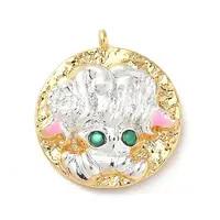 Brass Micro Pave Cubic Zirconia Enamel Pendants