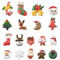 90Pcs 18 Styles Christmas Themed Opaque Resin Cabochons Sets