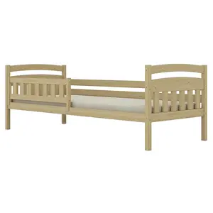 Posteľ Tosia štandard + zábrana 90x180 prírodná, nelakovaná