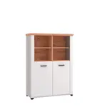 Landscape VITRÍNA, bílá, dub artisan, 104/143/41 cm