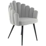 MID.YOU ŽIDLE S PODRUČKAMI, samet, šedá