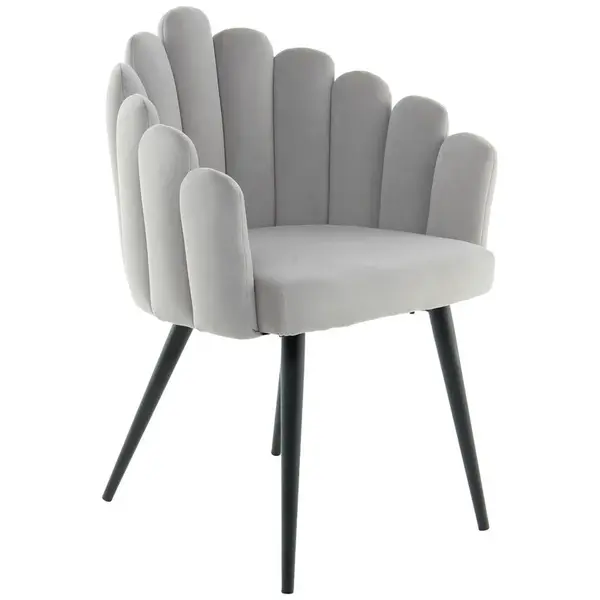 MID.YOU ŽIDLE S PODRUČKAMI, samet, šedá