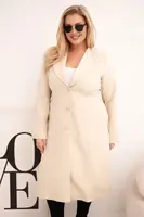 Kesi Włoski Classic Plus Size dámský kabát béžový