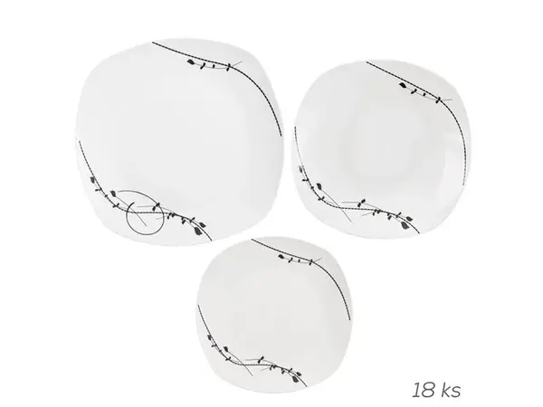 Sada jídelní ORION Londra - rozbaleno - JEN 6x dezertní talíře, 6x hlubokých talířů, 4x velké talíře