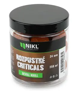 Nikl rozpustné criticals boilie devill krill 250 ml - 14 mm