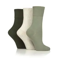 IOMI Gentle Grip dámske Diabetik ponožky ZELENÝ mix zdravotný lem