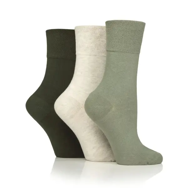 IOMI Gentle Grip dámske Diabetik ponožky ZELENÝ mix zdravotný lem