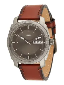 FOSSIL Analógové hodinky  hnedá / tmavohnedá / tmavosivá / biela