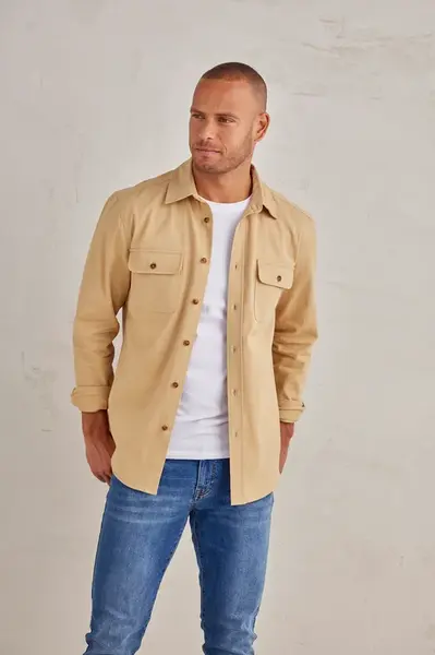 JOHN DEVIN Košeľa  farba ťavej srsti