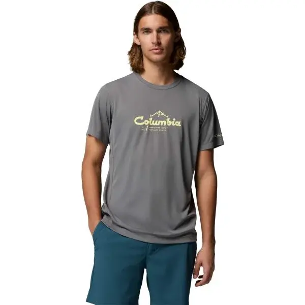 Columbia ZERO RULES LIGHT SS GRAPHIC CREW Pánske tričko, sivá, veľkosť