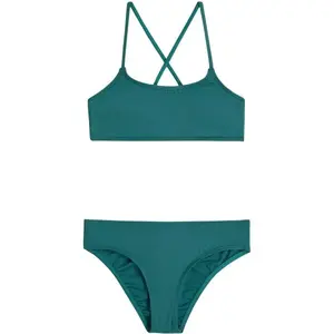 O'Neill ESSENTIALS BRALETTE BIKINI SET Dívčí plavky, tmavě zelená, velikost