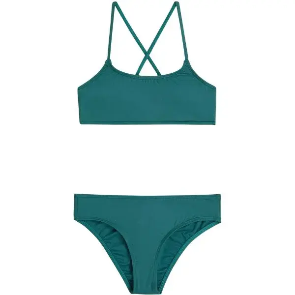 O'Neill ESSENTIALS BRALETTE BIKINI SET Dívčí plavky, tmavě zelená, velikost