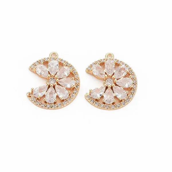 Brass Micro Pave Cubic Zirconia Charms