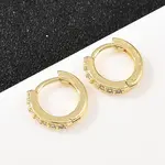 Brass Cubic Zirconia Hoop Earrings
