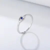 Evil Eye 925 Sterling Silver Micro Pave Cubic Zirconia Finger Rings for Women