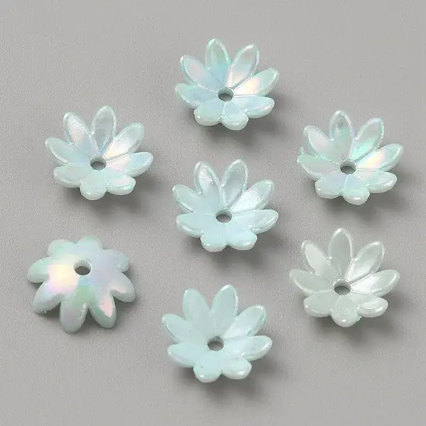 Plating Iridescent Opaque Acrylic Bead Caps