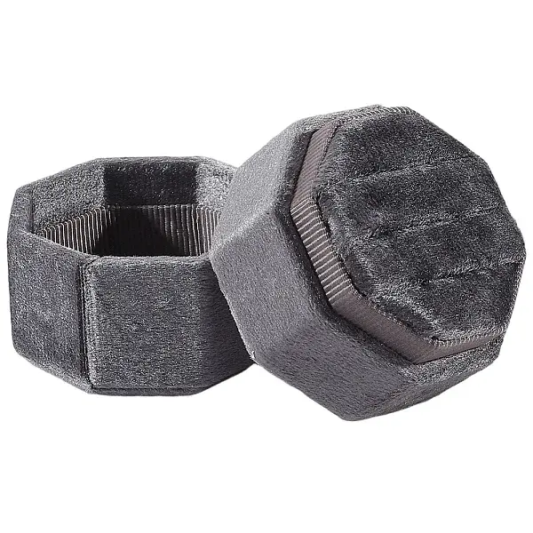 Velvet Cover Plastic Couple Ring Box