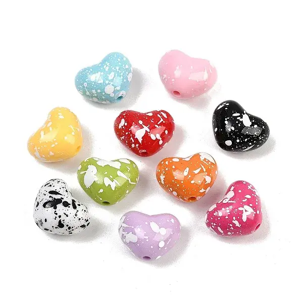 Spray Painted Opaque Acrylic Beads