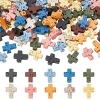 100Pcs 10 Colors Synthetic Lava Rock Beads