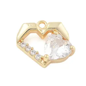 Brass Micro Pave Cubic Zirconia Pendants