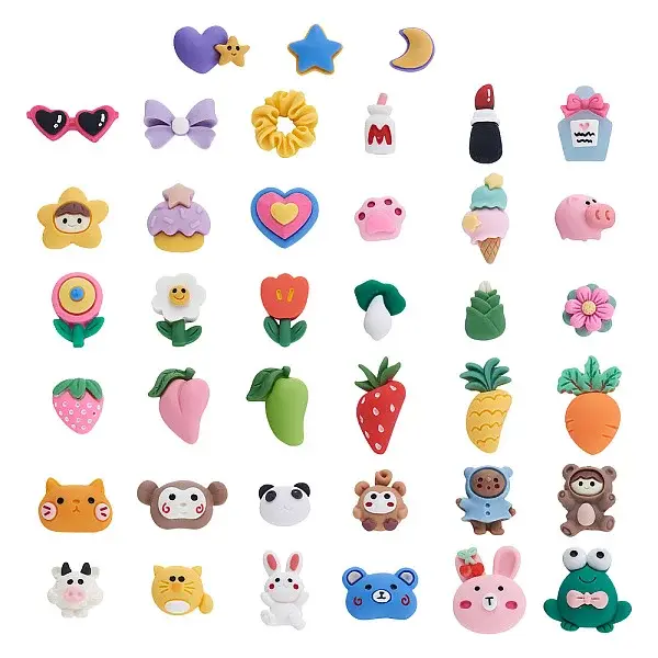 60 Sets 20 Style Opaque Resin Cabochons