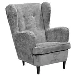 MID.YOU KŘESLO UŠÁK, textil, šedá